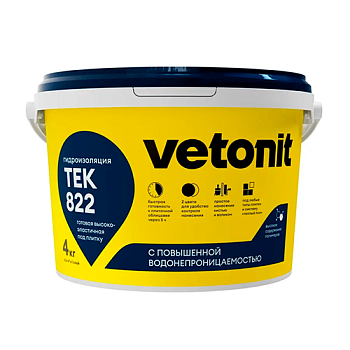 Гидроизоляционная мастика Vetonit Weber.Tec 822 серая 4 кг